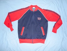 Vtg 80’s Adidas Usa track jacket warm-up Lg 3 stripes rwb La Olympics