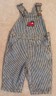 GYMBOREE 6-12 MONTH JEAN BLUE STRIPED TRAIN OVERALLS ADORABLE! EUC