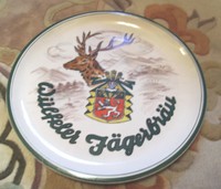 Alter Wandteller Zierteller Brauerei Teller Wülfeler Jägerbräu Hirsch Keramik