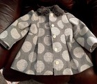 Winter Wool 3 Toddler Girls Dress Casual Coat Polka Dots Lined Pleated Button Up