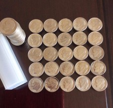 New listing
Full Roll $5 Face 90% Silver Roosevelt Dimes Bu 50 Coins, Mixed Dates, Mint