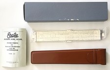 New Eagle Bamboo Slide Rule Speedmaster Model 201 w/Leather Case in Box