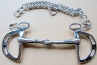 Springkandare gebrochen mit Schlitze aus Edelstahl 135 mm 445