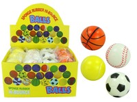 Sportball Knautschball 4-fach sortiert ca 60mm Antistressball Schaumstoff Ball