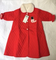 VINTAGE 1950's GIRLS ROBE RED QUILTED FOAMYKINS NYC SIZE 3 TODDLER SNOWMAN NWT