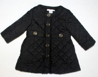 JANIE AND JACK  Fashion Black Quilted Parka Jacket Baby Girl Size 6-12 Months