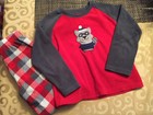 Boys 4t Carters Pajamas Pj's Raccoon Red Gray White Soft Cuddly