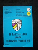 Orig.PRG   DDR Oberliga  1990/91   FC CARL ZEISS JENA - FC VORWÄRTS FRANKFURT/O.