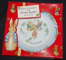 1996 Wedgwood Peter Rabbit Beaxtrix Potter Merry Christmas 7" Plate Mib