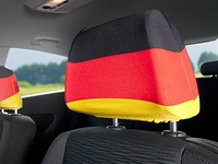 NEU  2x Kopfstützenbezüge Deutschland WM Fanartikel Fußball EM Auto Flagge Fahne