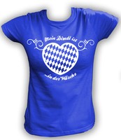 Damen T-Shirt Mein Dirndl ist in der Wäsche Oktoberfest sexy Tracht Wiesn Herz