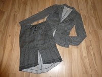 ❤❤❤BISCOTE wunderschönes 100% Leinen Kostüm Blazer / Rock Gr 2 / M ~~~ SUPER❤❤❤