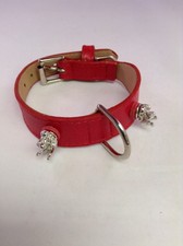 New Small Red Poodle Rivets Tapered Dog Collar