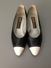 Bally 7 80s vintage black shoes with white tip