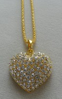 Herz Kette mit vielen Kristallen - sehr schön NEU!
