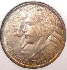 1935-D Arkansas Half Dollar 50C - Ngc Ms67 - Rare in Ms67 - $1,790 Value
