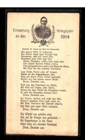 505.529  Lied-AK, Erinnerung an das Kriegsjahr 1914, Patriotika, Propaganda,