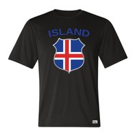 EAKS® HERREN T-SHIRT "ISLAND / ICELAND" schwarz #3 Fußball Fan Shirt WM EM 2016
