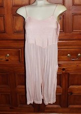 Vtg 1920'S Pink Soft Silky Nylon Jersey Knit Teddy Slip Camisole Lingerie Onesie