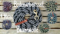 Bodenarbeitsseil Baumwolle BUNT viele Farben 4 Meter - schwere Qualität