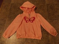 GYMBOREE " BUTTERFLY GIRL"  Pink Hooded Lined  BUTTERFLY JACKET  4T/5T  EUC!!