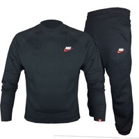 Nike black Foundation Full Tracksuit crew Neck Top Sweater & Bottms Joggers pant