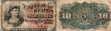 1863 Us 10 Cents Fractional Currency. Nice Note To Have For Your Collection.