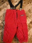 baby boys PETIT PATAPON CORDUROY OVERALLS quilted pants SUSPENDERS 6 months RED