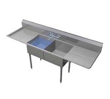 Duke 162-224 Deluxe Sink two compartment 80"W x 27"D x 41"H 24" drainboards o.