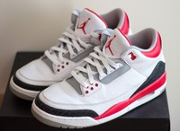 Nike Air Jordan 3 Firered Fire red 44 10 88 WC Rot weiß