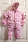 The Childrens Place Infant Girl Hooded Snowsuit W/ Mittens & Booties 0-3 Months