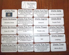 New Hampshire Flash Cards. Preschool geography flash cards. Learn the States.