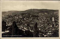 STUTTGART AK um 1930/35 Totalansicht Panorama Blick alte Echtfoto-Postkarte