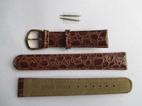 Uhrenarmband 8 mm braun mit Muster, Kalbsleder. +2 Stege, Uhrenband, Lederband