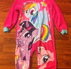 New Girls My Little Pony Hot Pink Footed Pajamas Size XS 4-5