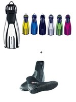 Mares Quattro+ Geräteflossen incl. Bungee Straps u. Mares Classic Füßlinge 35-47