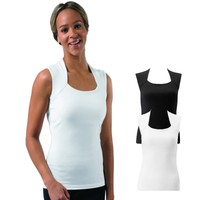 Damen Stretch-Top Shirt Ärmellos Übergröße XS S M L XL XXL 3XL 4XL Schwarz Weiss