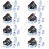 8 X Stoves Weltweit & Belling Herd Backofen Kochfeld Silber Drehknöpfe & Adapter