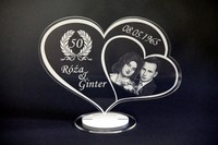 Geschenk Herz mit Fotogravur Sternenkind Acryl Muttertag Option LED #0101