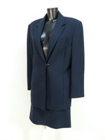  VERSACE V2 KOSTÜM Gr 42 / DUNKELBLAU & LUXUS PUR - SCHURWOLLE  ( L 1463-R )