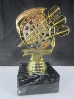 1x  Dart Pokal Pokale 14 cm hoch  inkl. Gravur , Spicker Trophäe, gold
