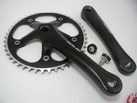 Kettenradgarnitur Prowheel 46Z schwarz Singlespeed Fixie Kurbelgarnitur Kurbel