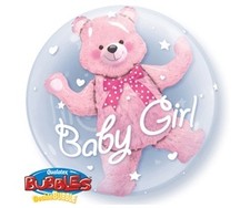 Double Bubble Balloon - Pink Teddy