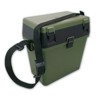 Sitzkiepe Kunststoff grün 36 x 28 x 24 cm Angelkasten Angelkoffer NEU