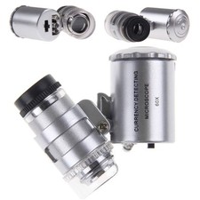60X Magnifying Magnifier Jeweler Jewelry Loupe Eye Led Light Currency Detecting