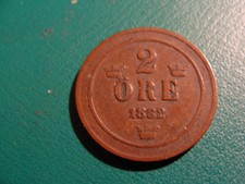 1882 Sweden 2 Ore Bronze