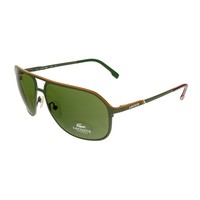 LACOSTE Herren Aviator Sonnenbrille L139S 318 Matt Grün / Grün, NEU mit Etui