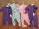 Lot Girls Girl Infant Newborn 3-6 9 Month Sleepers Carters NWT
