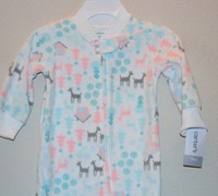 NWT ☀FOOTED FLEECE☀ CARTERS Girls Pajamas New DEER  9m