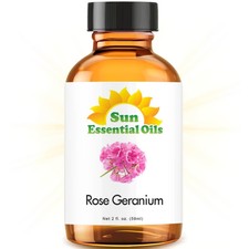 Rose Geranium (2 fl oz) Best Essential Oil - 2 ounces (59ml) Sun Organic New